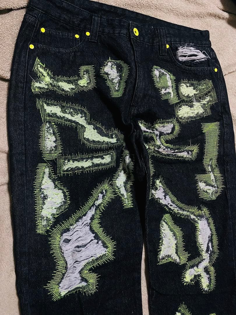 美品 endless縫い取り デニムパンツ 限定 vintage unisex