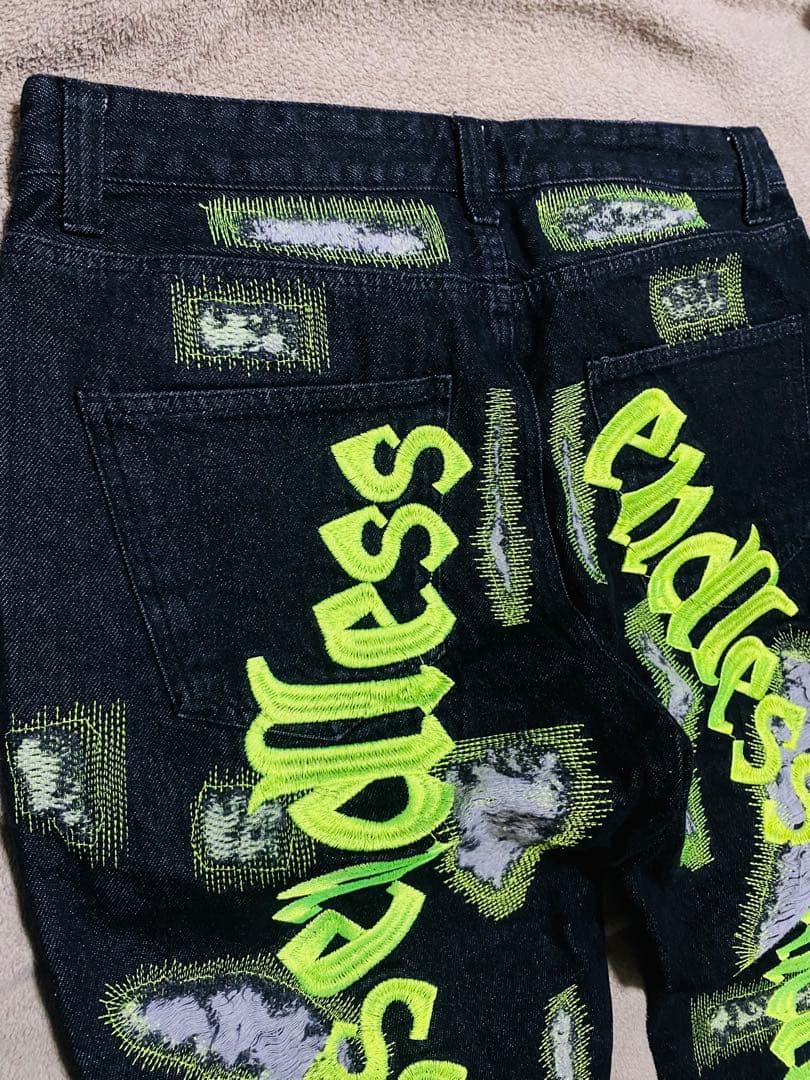 美品 endless縫い取り デニムパンツ 限定 vintage unisex