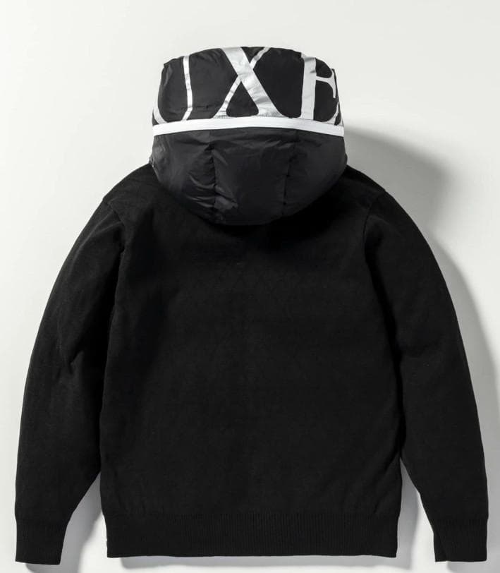 【新品】LUXEAKMPLUS 中綿袖ニットジャケット　黒　M