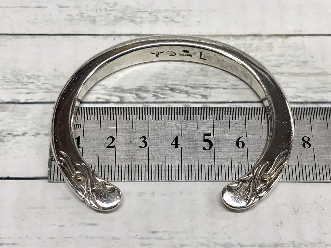 TADY&KING イーグルフェイスバングルプレーン 金目付き L　6543