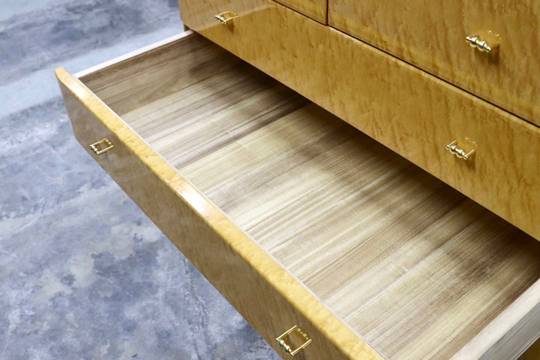 GMIK491○府中家具 最高級 整理箪笥 引出し収納家具 バーズアイメープ