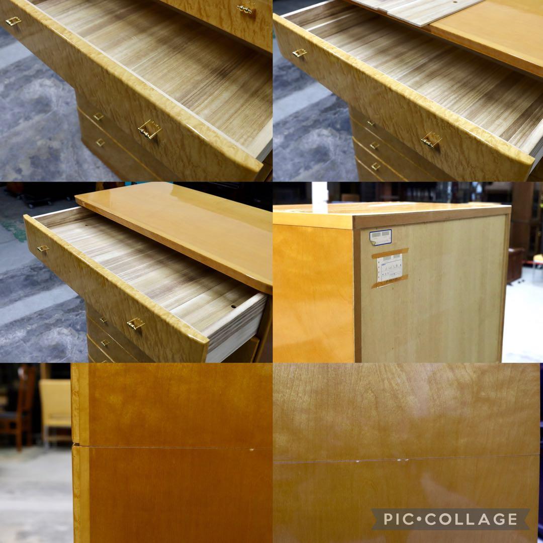 GMIK491○府中家具 最高級 整理箪笥 引出し収納家具 バーズアイメープ