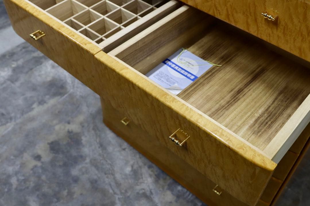 GMIK491○府中家具 最高級 整理箪笥 引出し収納家具 バーズアイメープ