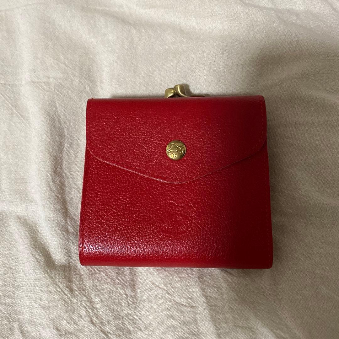 イルビゾンテ　二つ折り財布　がま口　赤