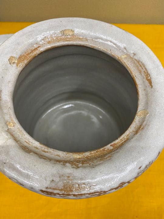 志野水指　替蓋付　佐久間芳丘