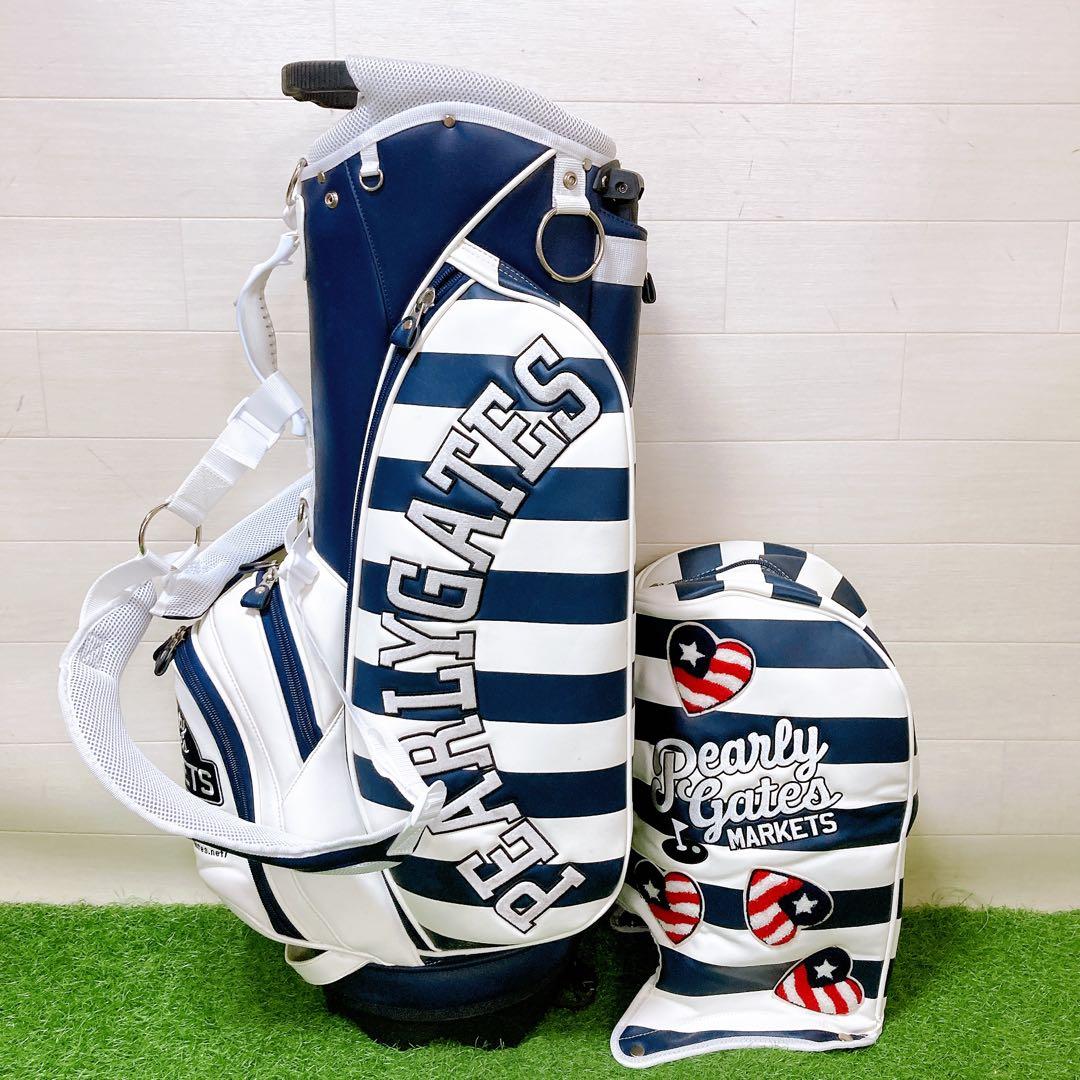 Mパーリーゲイツ マーケットボーダー柄 スタンドキャディバッグ原英莉花選手モデル