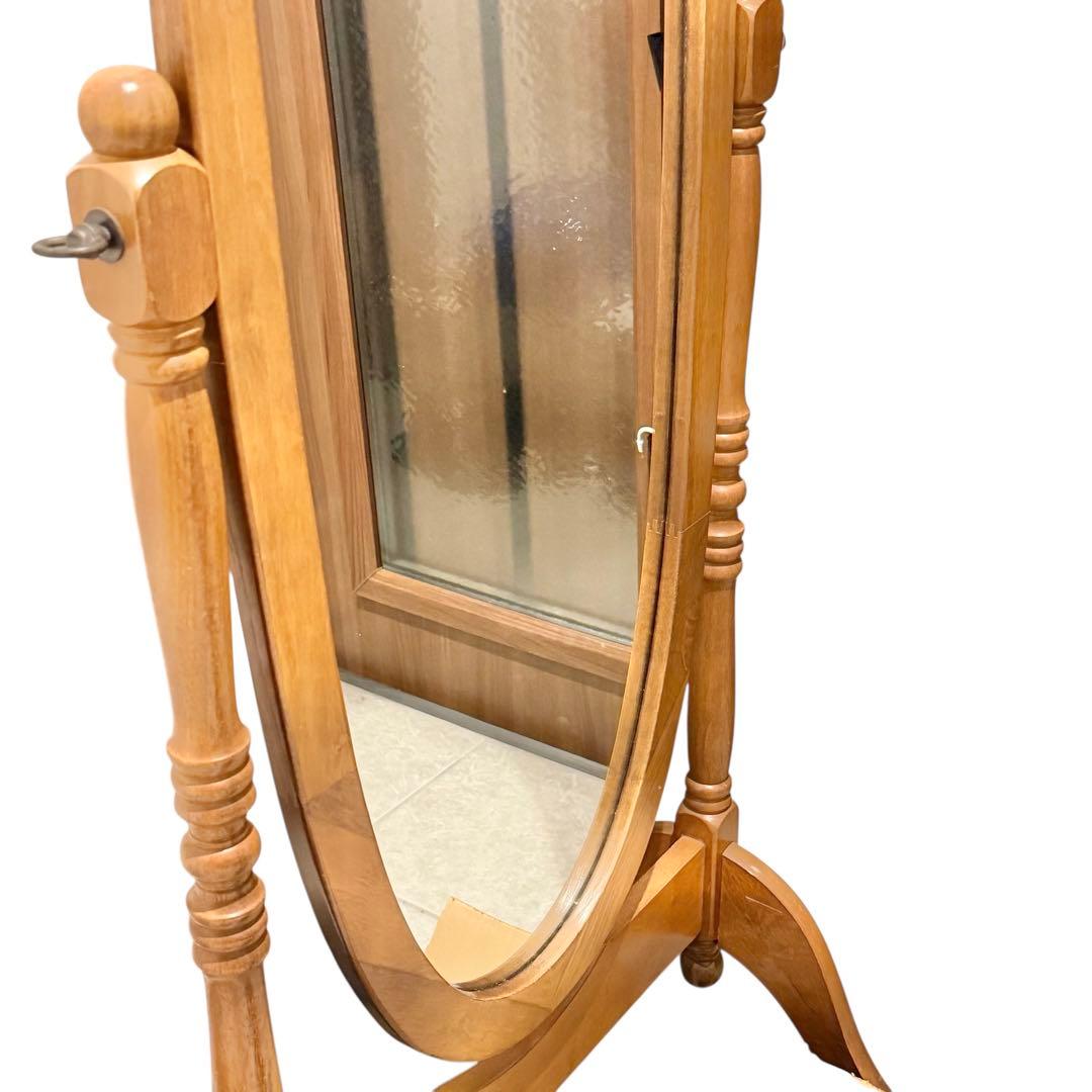 送料込み　お洒落　オーバル型スタンドミラー　インスタ映え　アンティーク