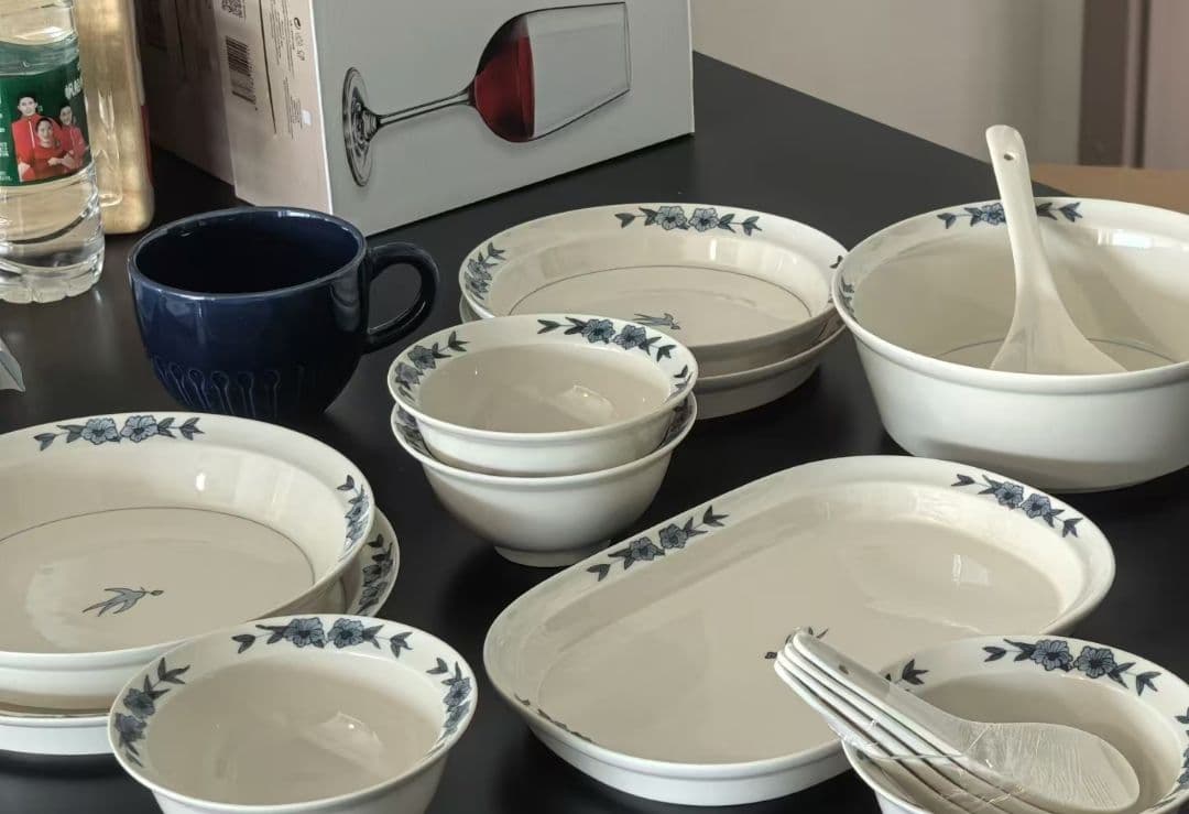 陶器製花柄食器セット