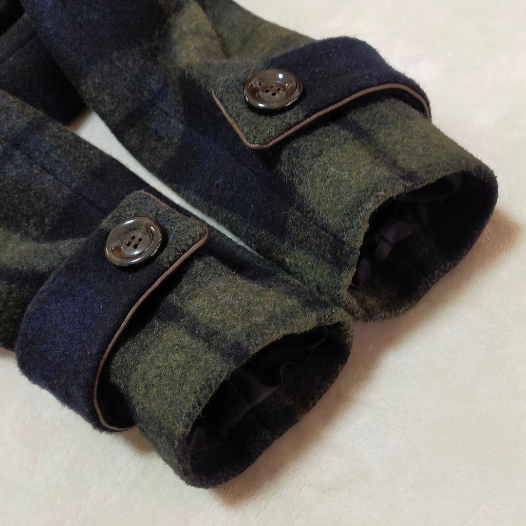 美品　Lois CRAYON　チェック柄　裏地総柄　ロングコート