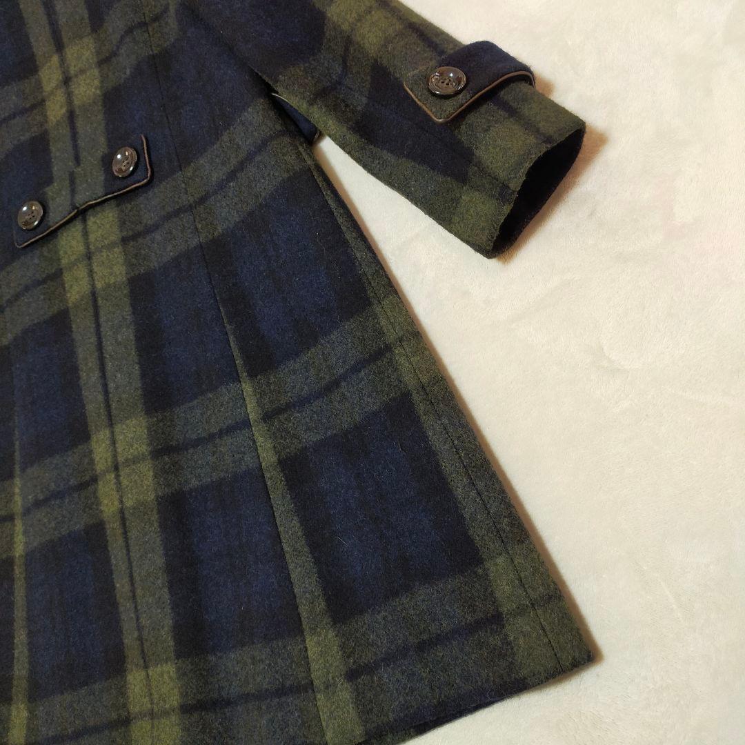 美品　Lois CRAYON　チェック柄　裏地総柄　ロングコート