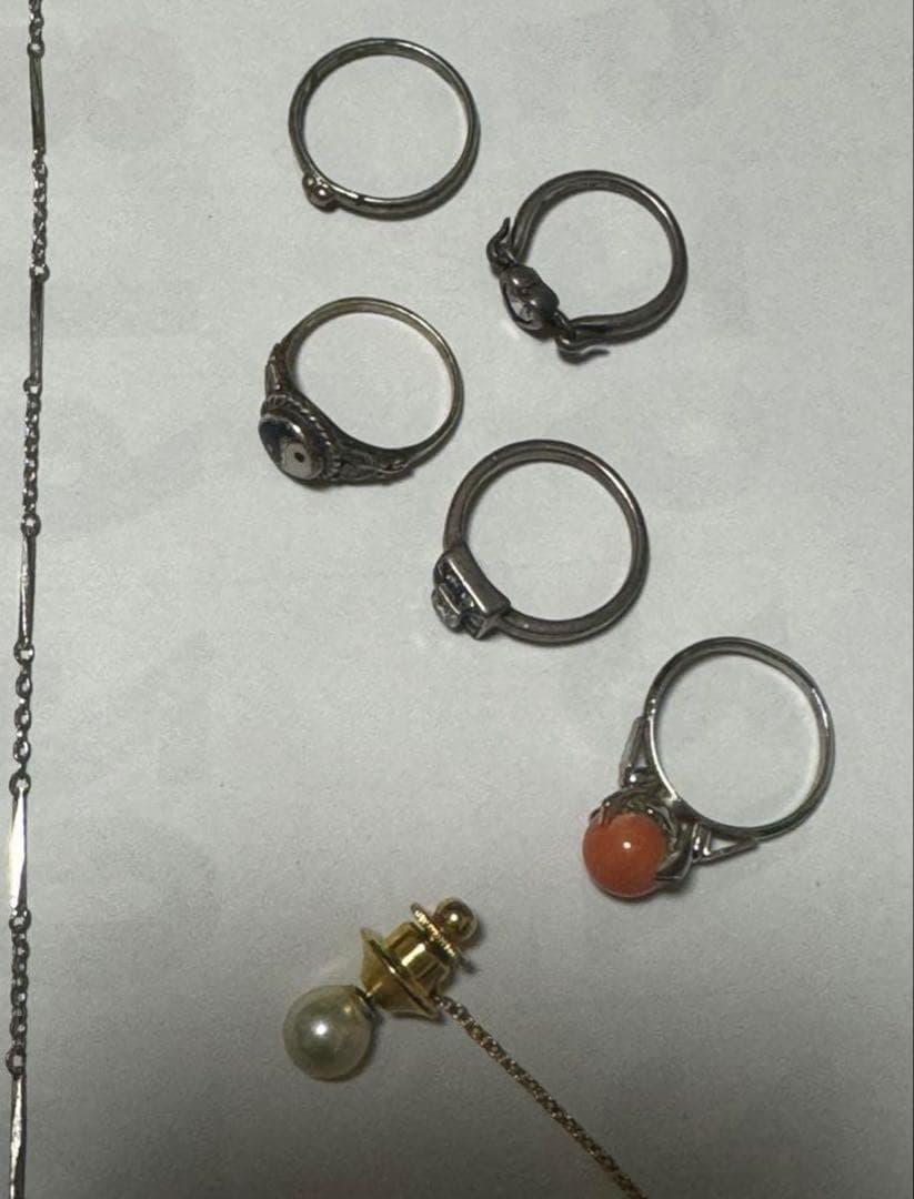 断捨離　シルバーと真珠のネックレス　指輪