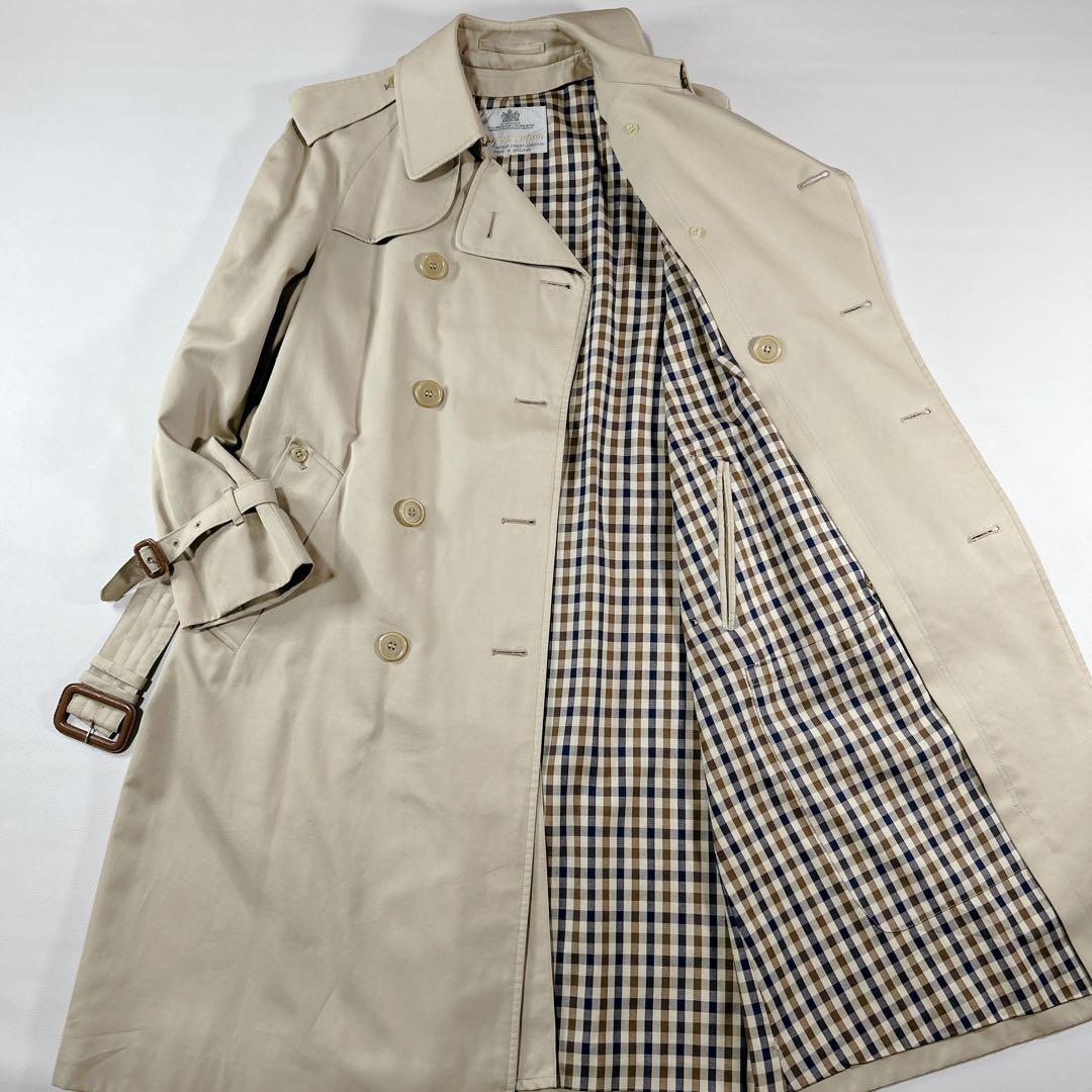 美品 大きいサイズ✨L✨アクアスキュータム Aqua5 トレンチコート 英国製