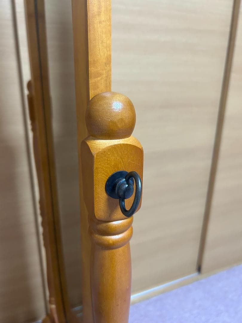 アンティーク　クラシック　オーバル型　木製　姿見　全身鏡　スタンドミラー