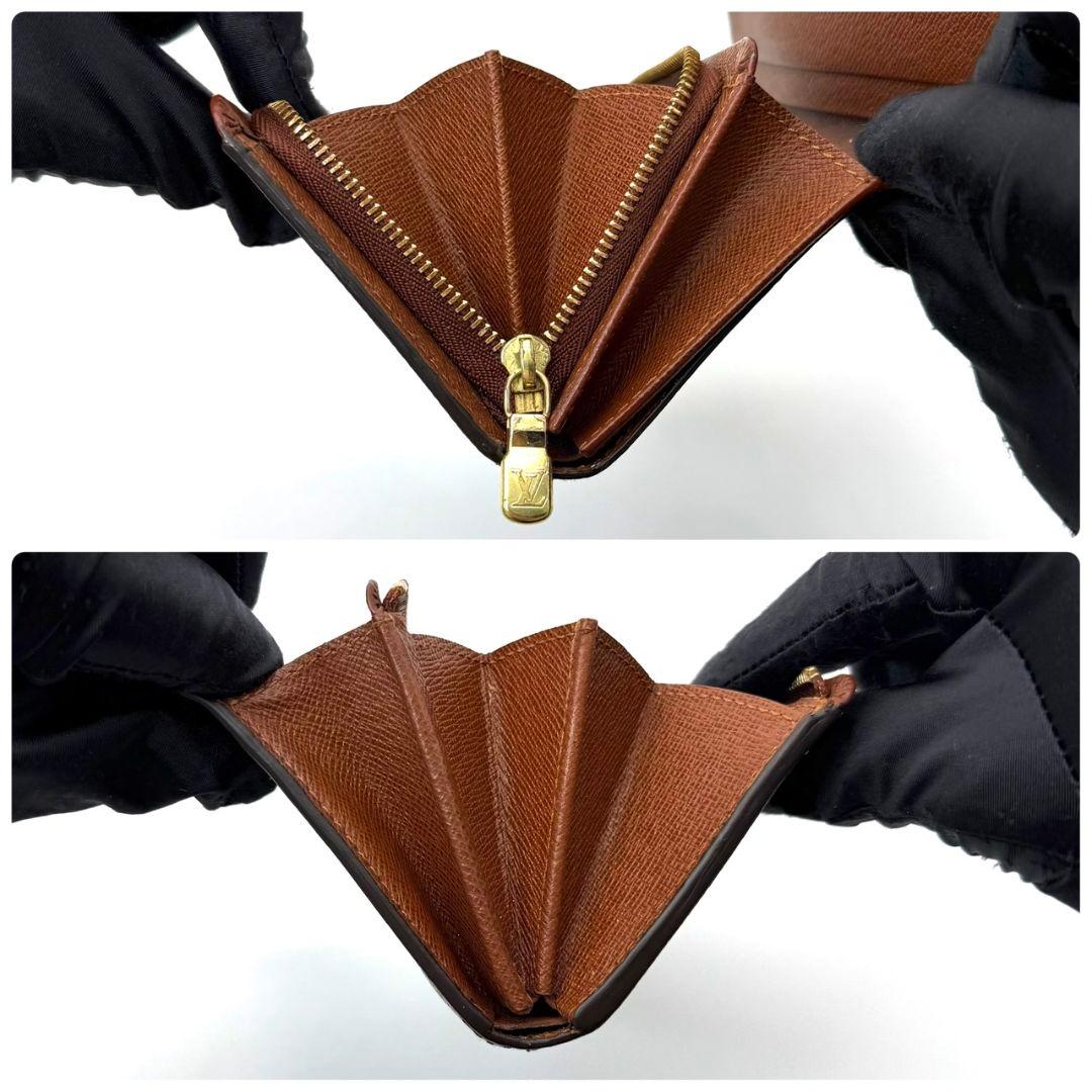 良品 ルイヴィトン モノグラム ポルトモネ ビエ トレゾール 財布 L字 茶色