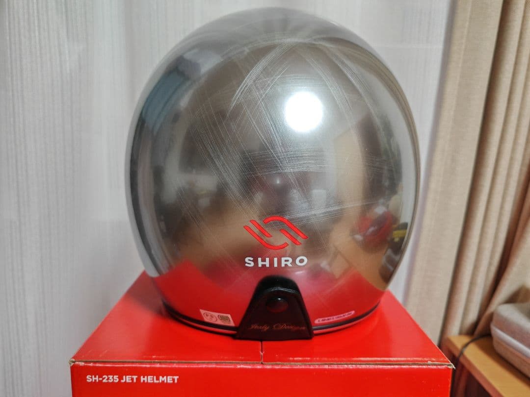 SHIRO SH-235 ジェットヘルメット メタリックシルバー
