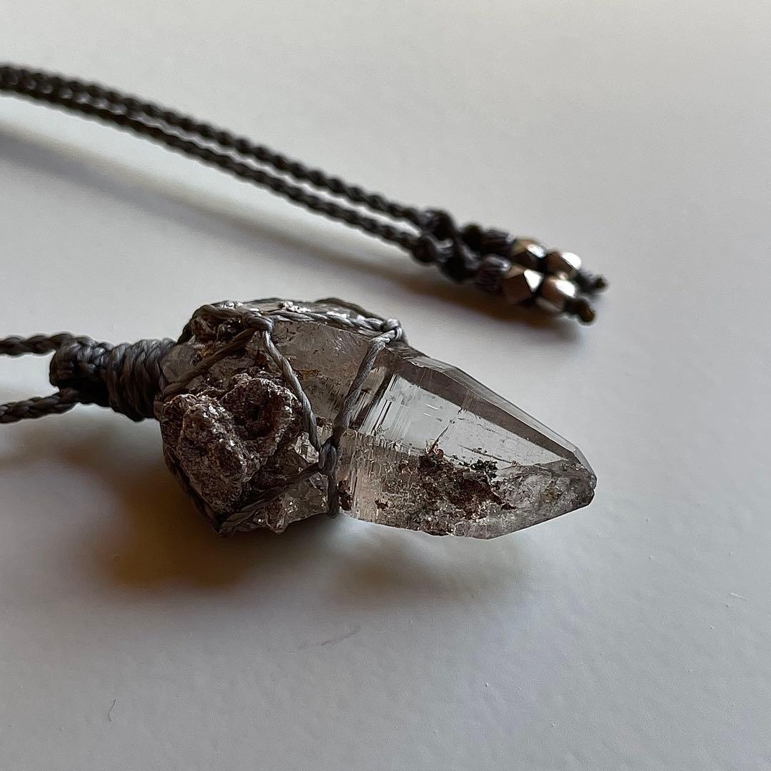 ヒマラヤ水晶 ガネッシュヒマール ＊ マクラメペンダント ネックレス 60