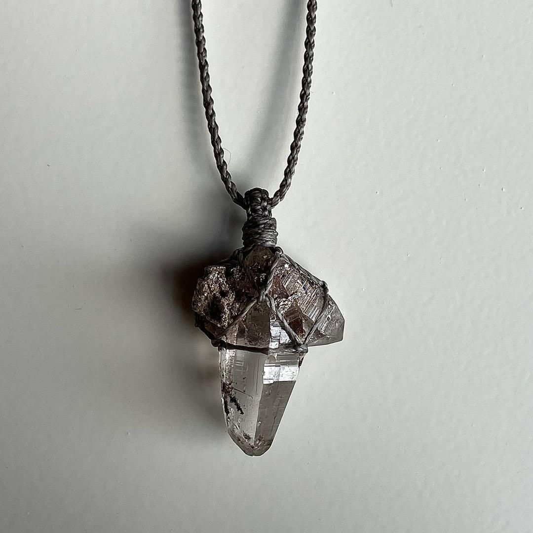 ヒマラヤ水晶 ガネッシュヒマール ＊ マクラメペンダント ネックレス 60