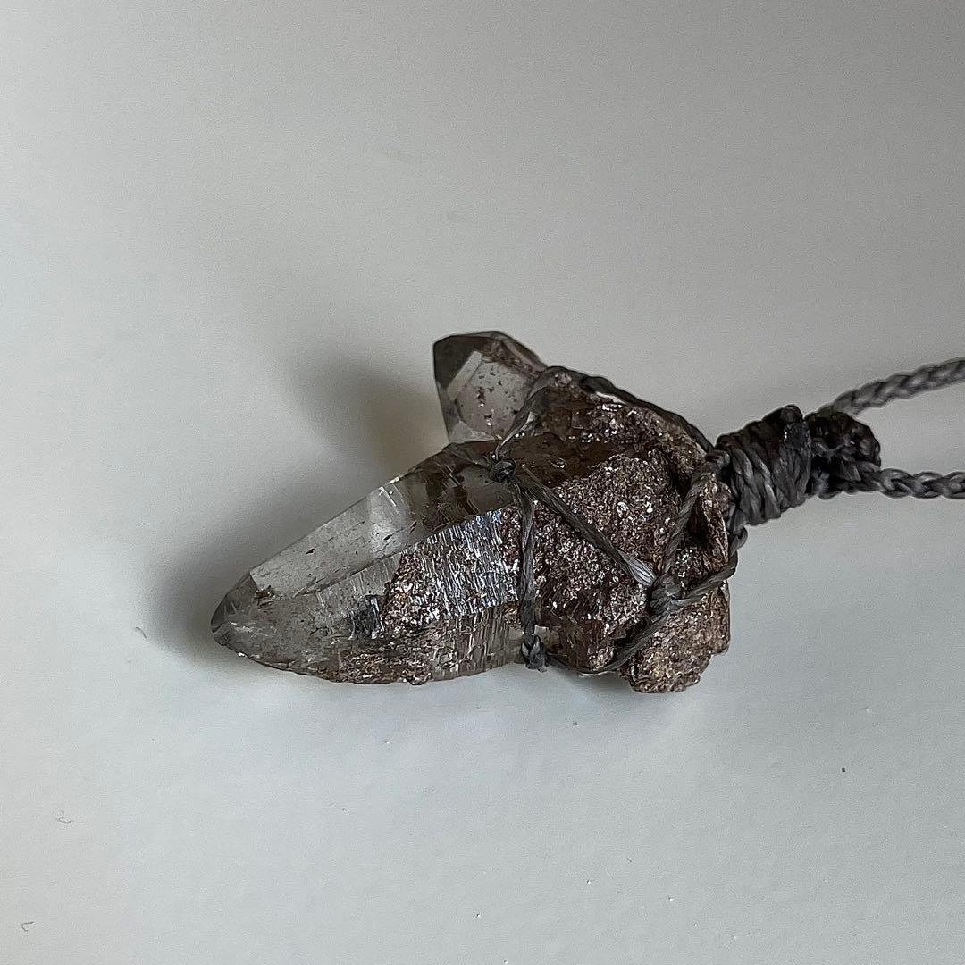 ヒマラヤ水晶 ガネッシュヒマール ＊ マクラメペンダント ネックレス 60