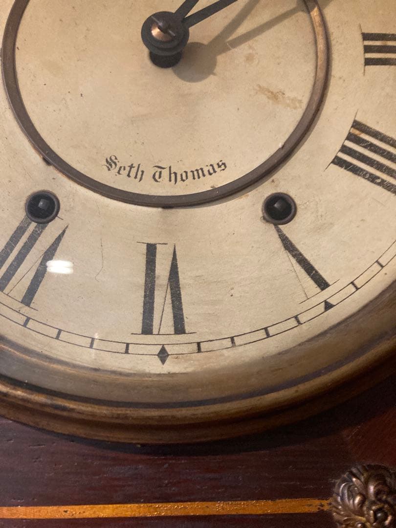昭和レトロ　セス トーマス　八角ゼンマイ式振り子時計 稼働品　USA製②