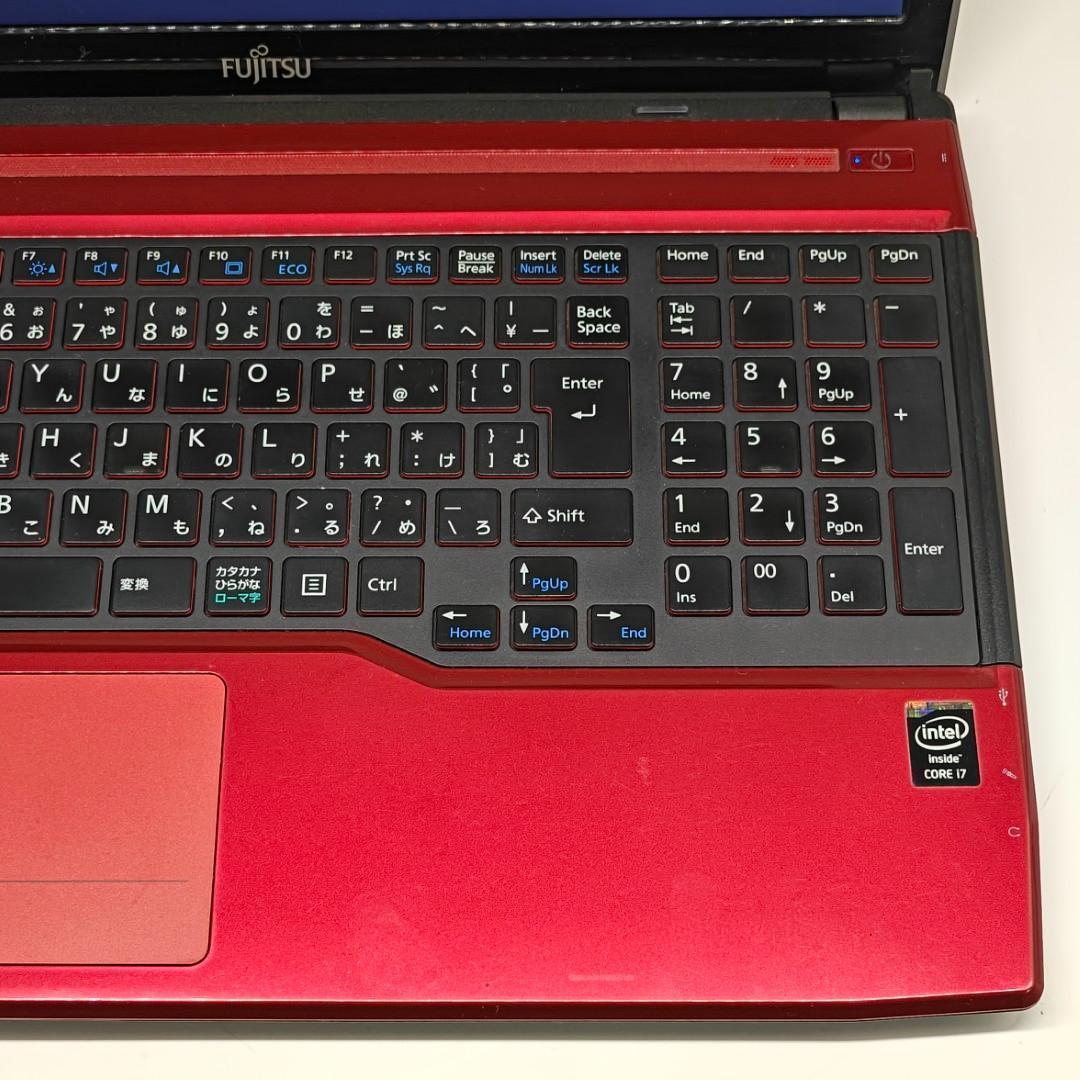 【富士通】LIFEBOOK 爆速i7 SSD512GB 16GB 赤 ノートPC