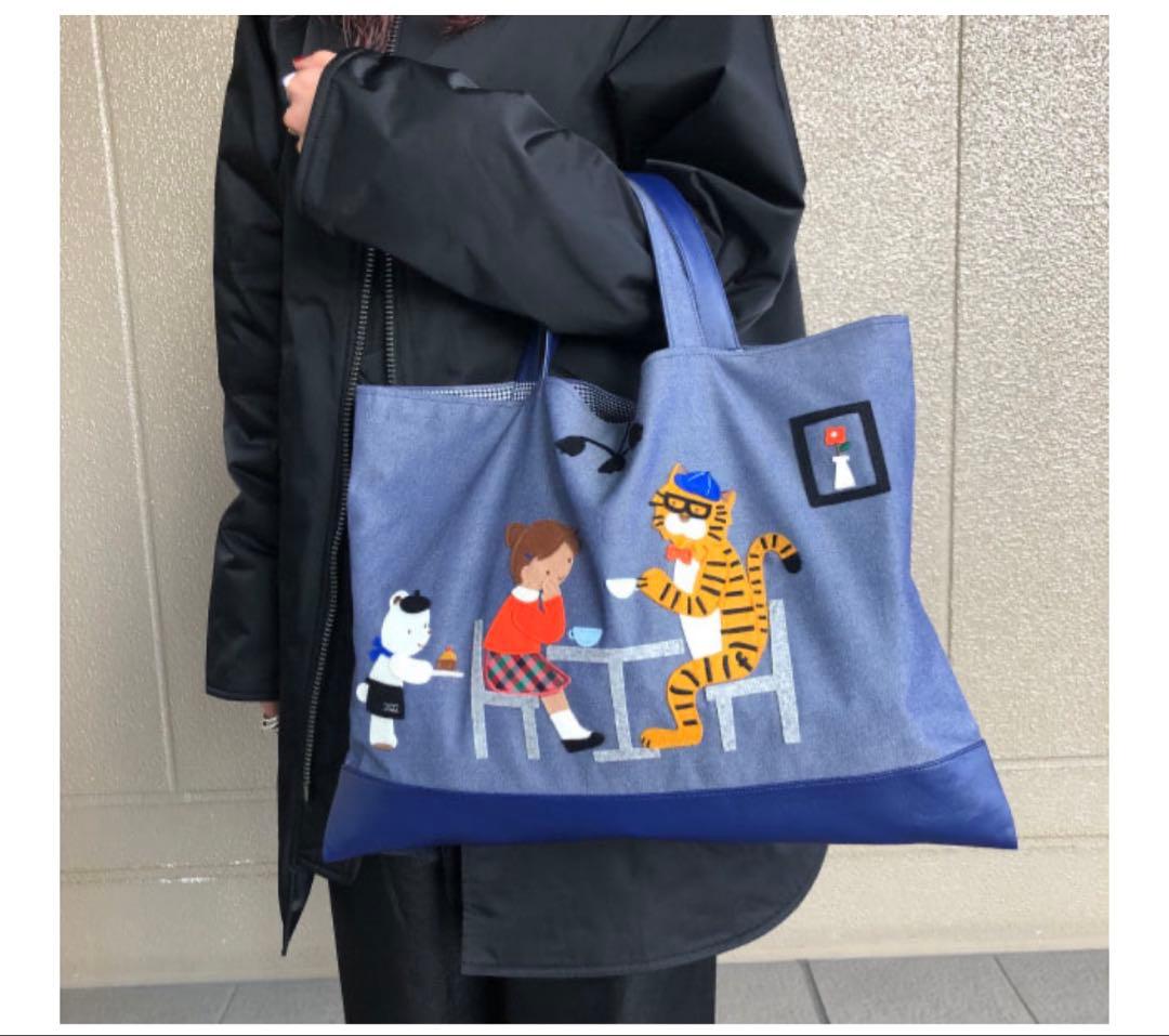 【美品】別注familiar ✖️BEAMS デニム おけいこ バッグ 干支 虎