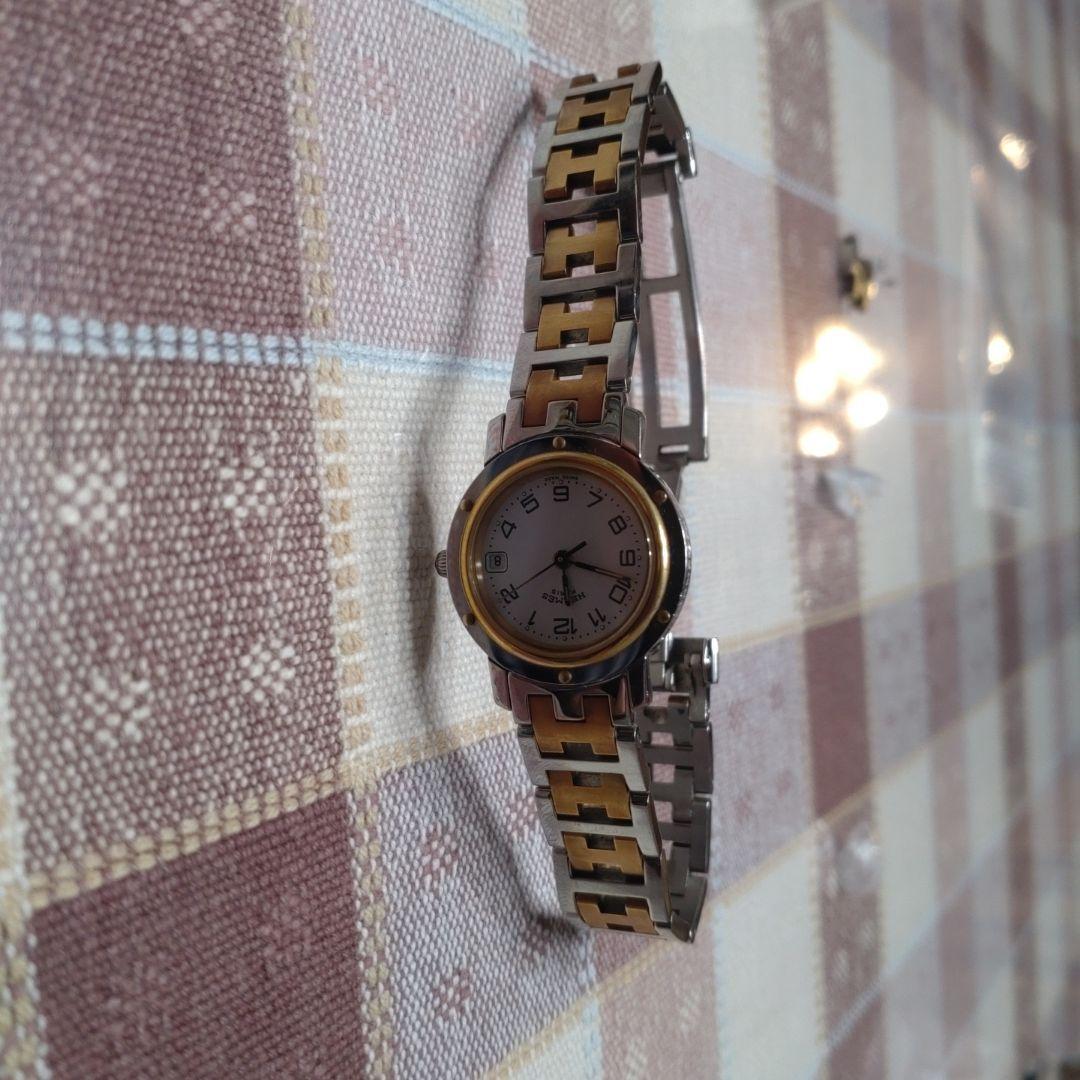 HERMES 腕時計 シルバー/ゴールド箱付き　電池切れ