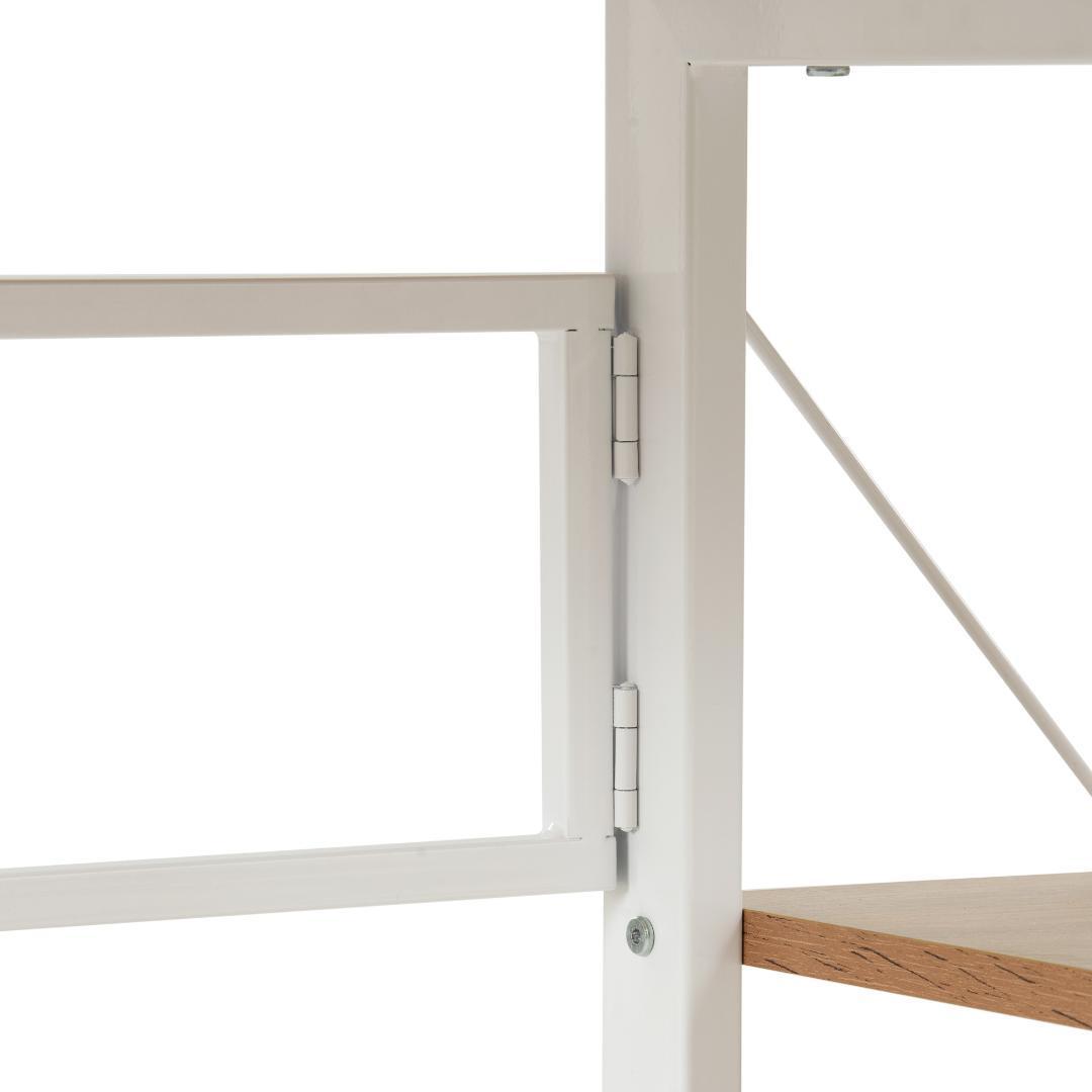 パソコンデスク ィスデスク学習デスク3段収納ラック キャスター付き【ナチュラル】