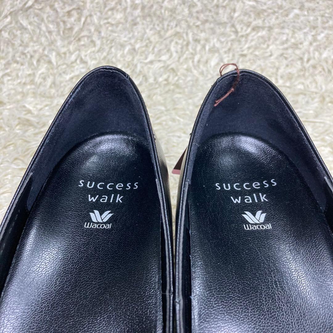 『未使用、タグ付き』サクセスウォーク パンプス ブラック スクエアトゥ 冠婚葬祭