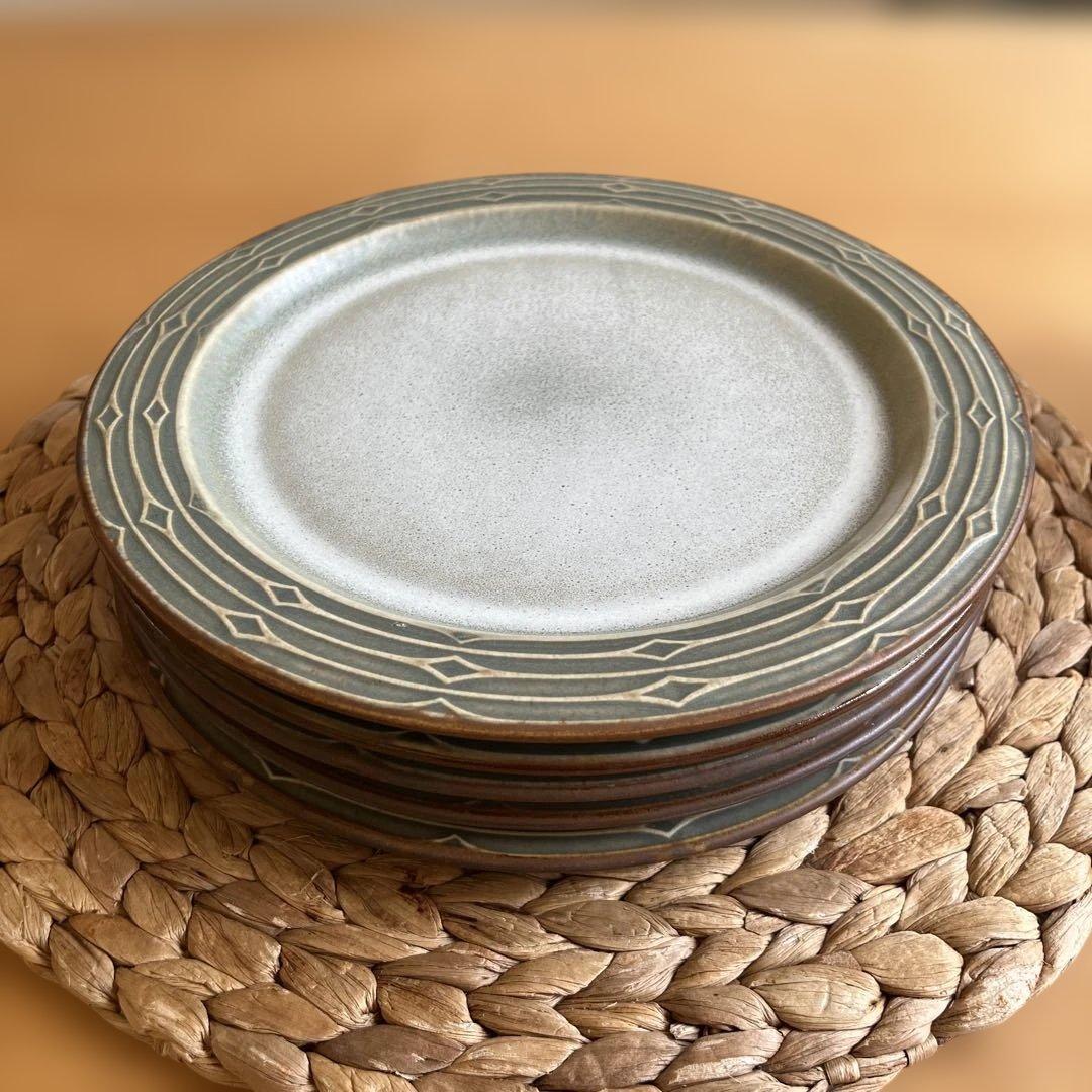 デンマーク　クイストゴーRUNE陶器ディナープレート5枚セット