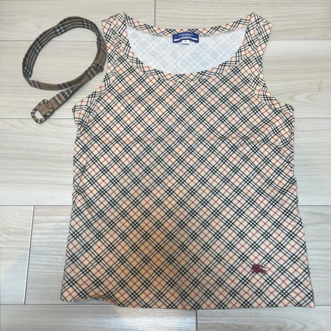 希少 バーバリーブルーレーベル ベルト タンクトップ 2点 ノバチェック