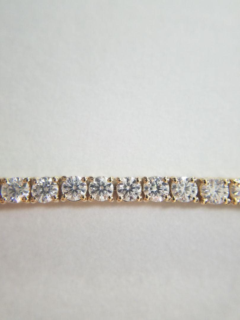 ぷぅ様！最高級モアサナイト 2.5ミリテニスブレスレット 16センチ　YG