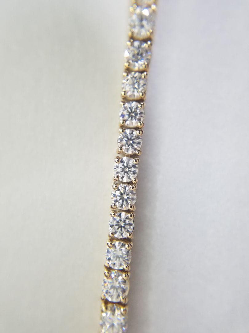 ぷぅ様！最高級モアサナイト 2.5ミリテニスブレスレット 16センチ　YG