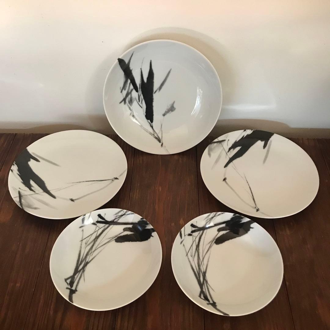 【希少】ISETAN ノリタケ 墨絵　内山雨海　皿　5枚セット