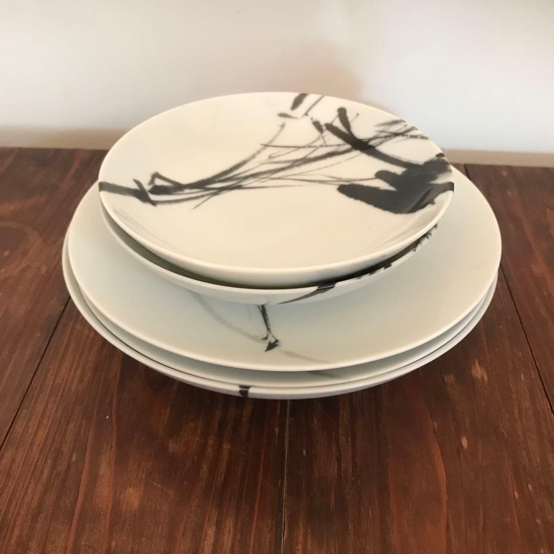 【希少】ISETAN ノリタケ 墨絵　内山雨海　皿　5枚セット