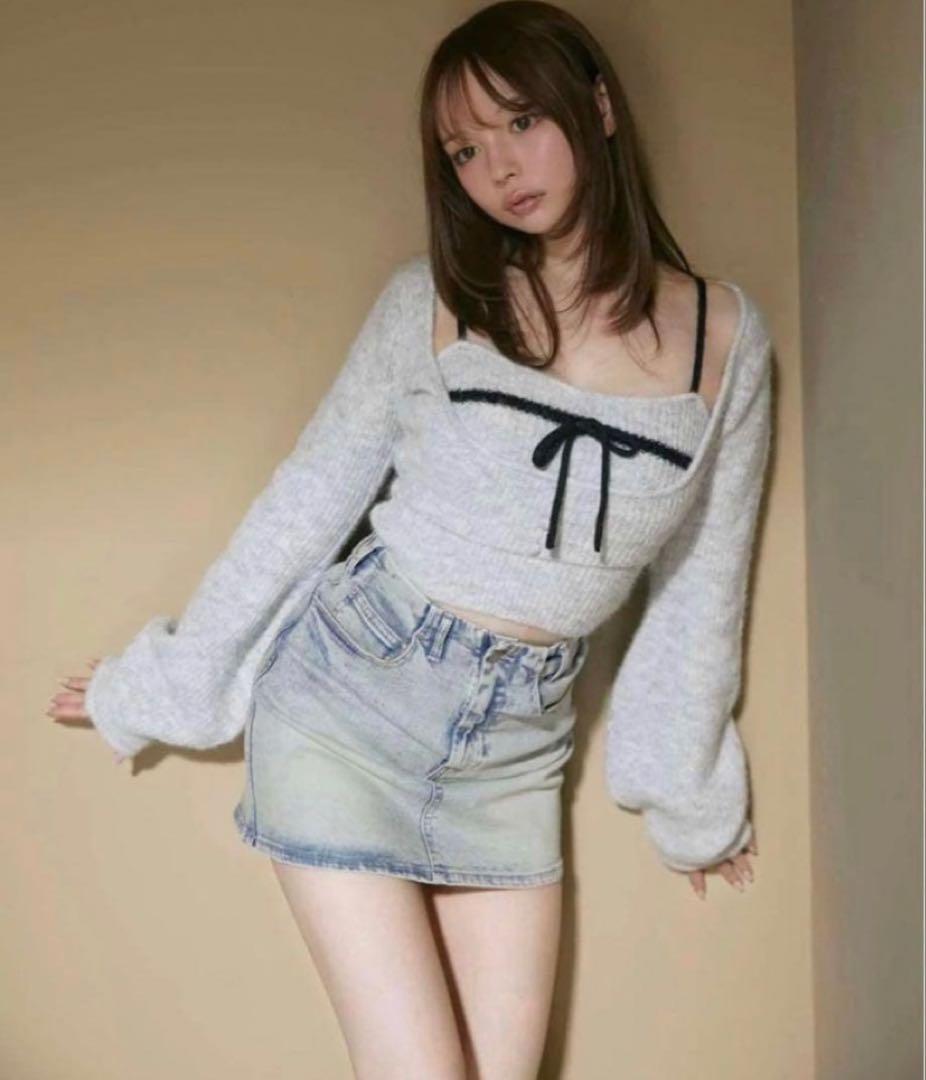 大人気❣️andmary Natalie ribbon set グレー