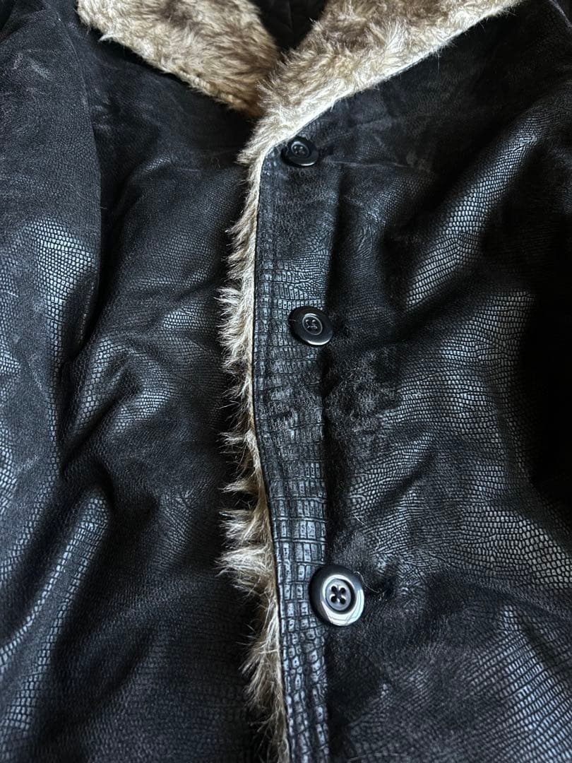00s semantic design \"黒蛇\" fur long coat
