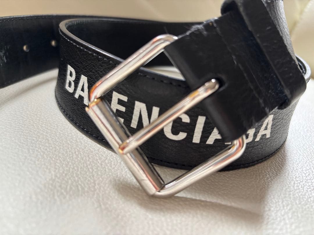 ⭐︎BALENCIAGA⭐︎ロゴベルト　505071　レザー　ブラック　メンズ