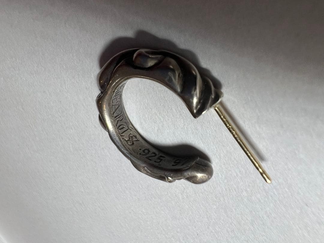 クロムハーツ スクロール フープ ピアス ポスト14k