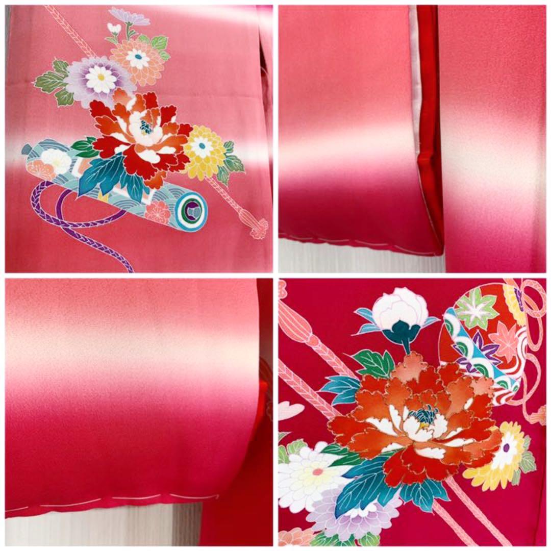 七五三 女の子　三歳用　京友禅　正絹　振袖　被布　セット