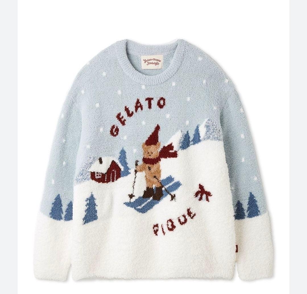 【新品タグ付き】ジェラートピケ スキーベアジャガードプルオーバー
