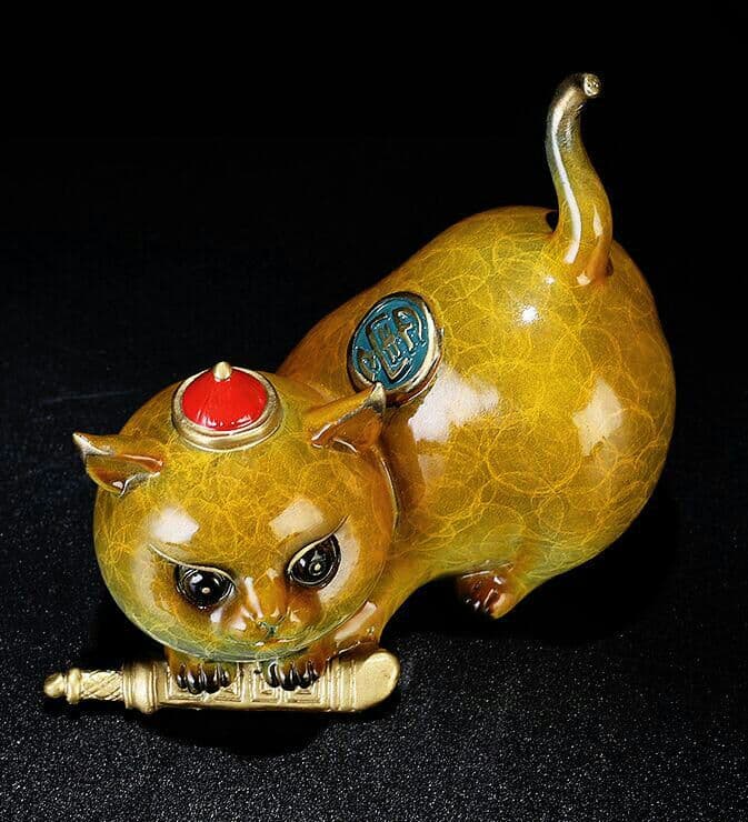 車載装飾、純銅猫自動車置物