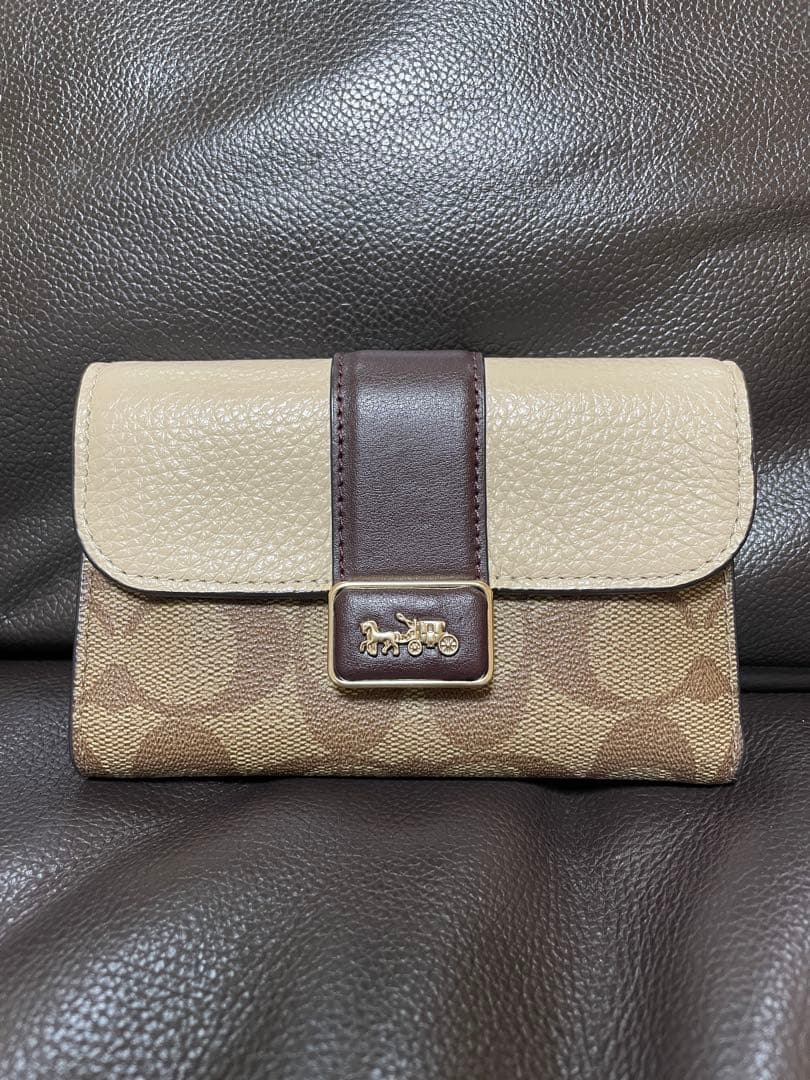 COACH コーチ シグネチャー 三つ折り財布 コンパクトウォレット