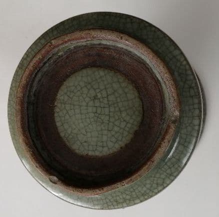 青磁　耳付花瓶