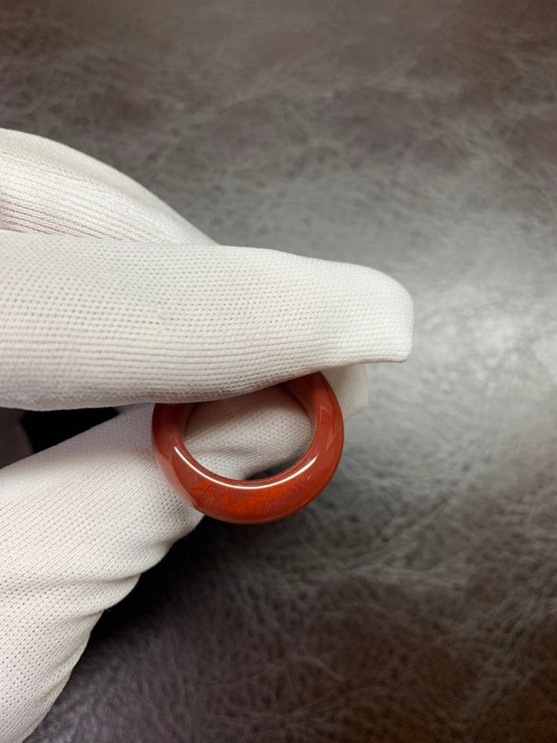 南紅瑪瑙のリング 瑪瑙玉 指輪 高级品質　根付　提げ物　緒締め玉　天然素材　緒締