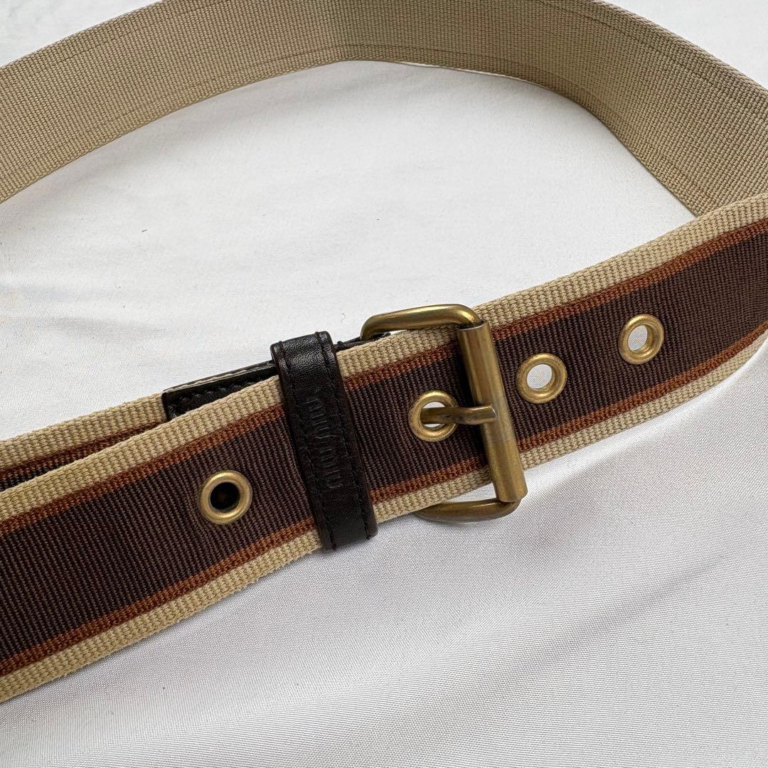 小物 Archive miu miu canvas belt brown