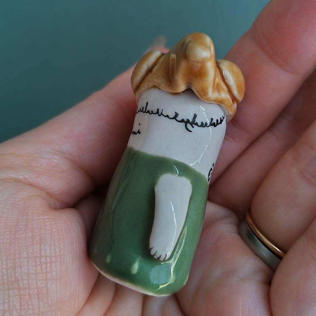 うえのえみ　陶人形　置物　小鳥　女の子　作家物