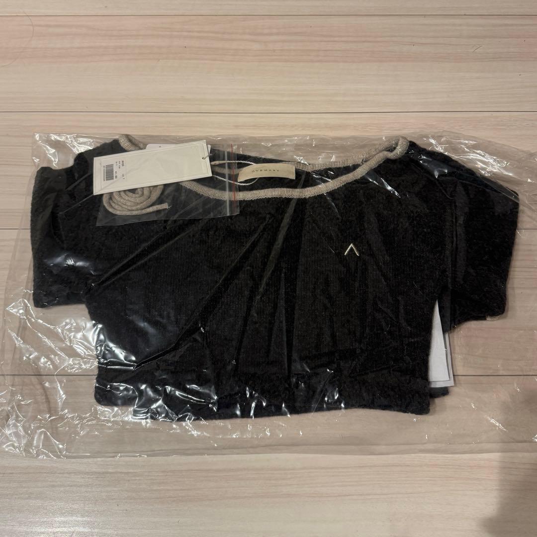 トップス andmary Milly crochet knit tops black
