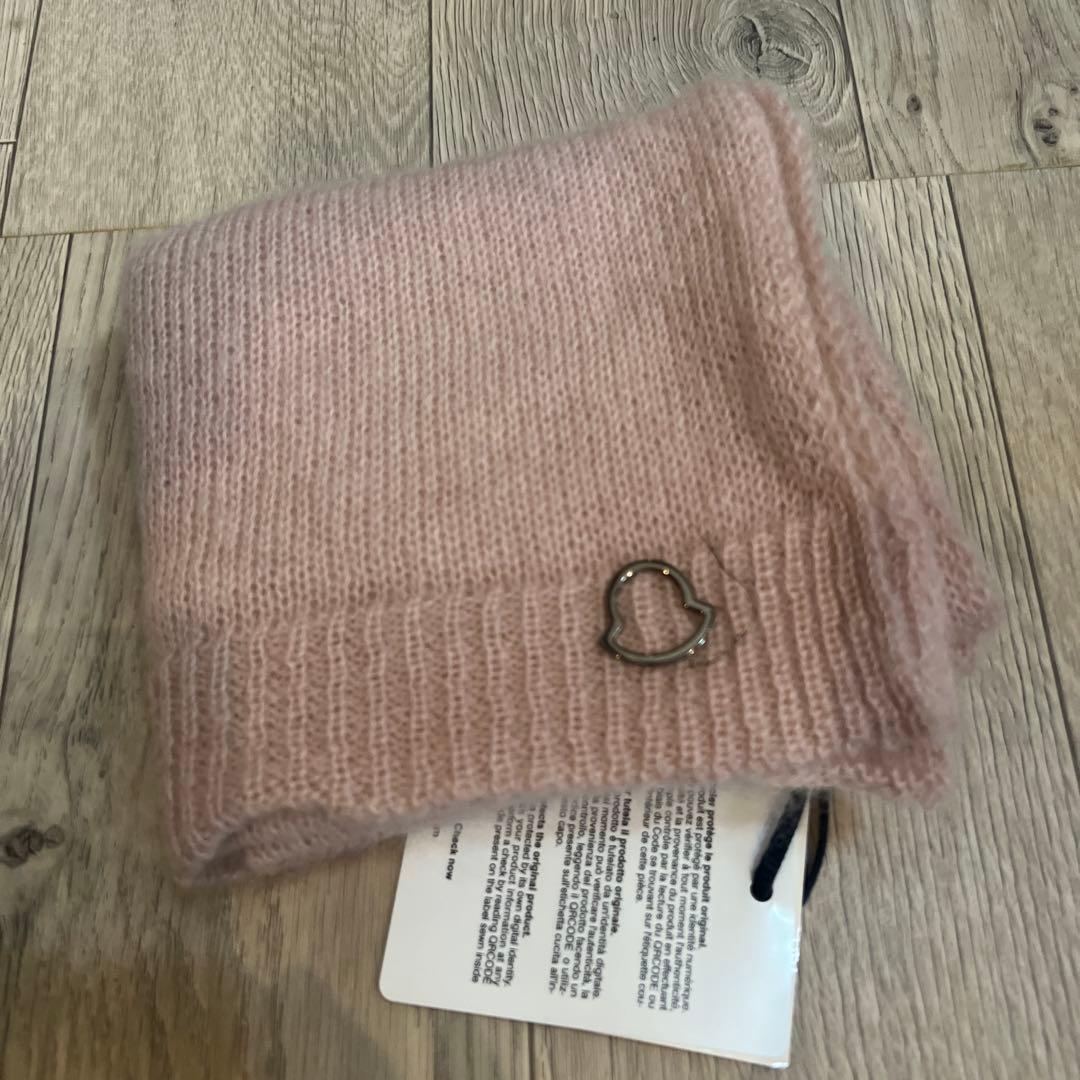 新品タグ付 MONCLER モンクレール モヘアマフラー ピンク