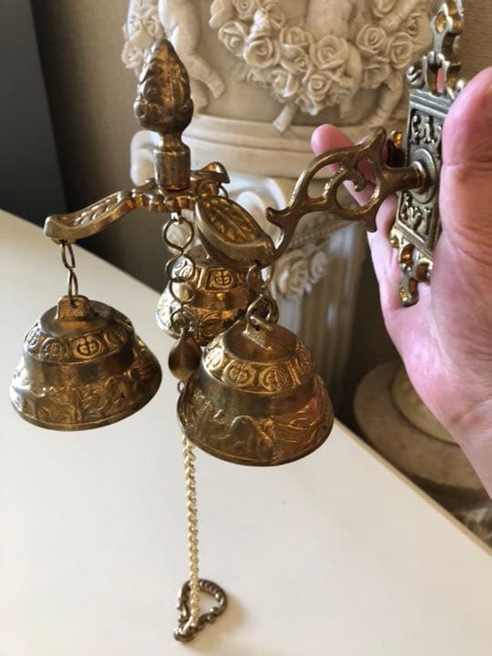 アンティークベル3連 ロココ調 ロココ イタリア製 ヨーロピアンインテリア 姫系