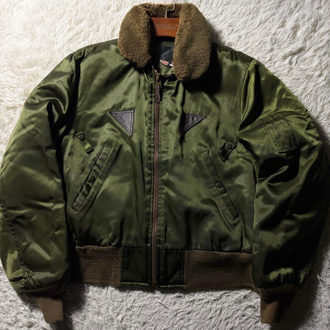 【雰囲気抜群】SPIEWAK フライトジャケット　B-15 襟ボア　USA製 L